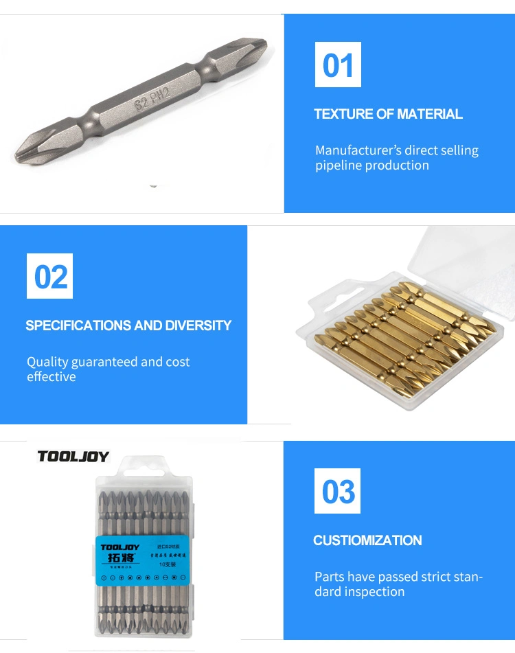 Durable Quality 65mm pH2 Magnetic Double-End Driver Bits Impact Bit Screwdriver Bit Sets