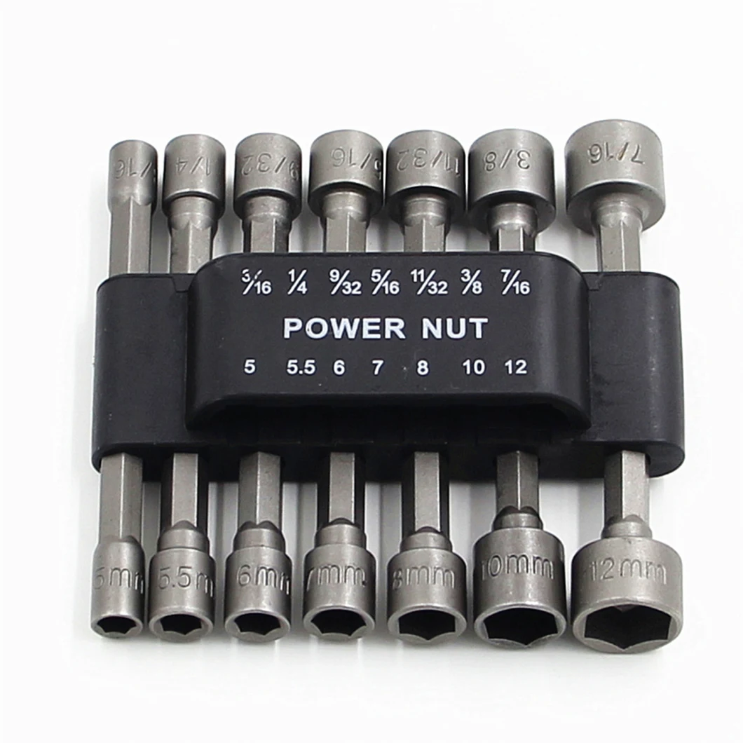 14PCS Power Nuts Drill Tools Set Metric Socket Wrench Screw 1/4′ ′ Driver Hex Keys Nut Driver & Bit Sets