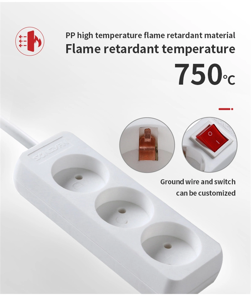 European Standard Power Socket 2 3 4 Outlets Extension Socket Plug