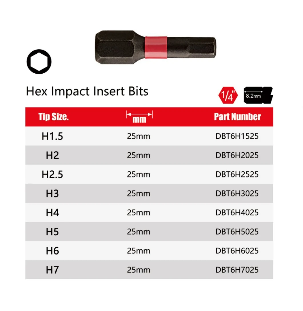 Factory Supply Hex Driver Socket Bits Impact Screwdriver Bits